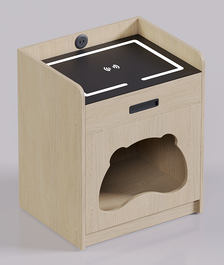 Bedside Table with Wireless Charger